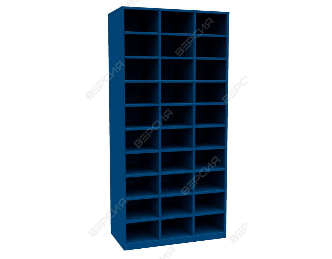 Металлический шкаф для обуви на 30 ячеек ОБ-30 синий